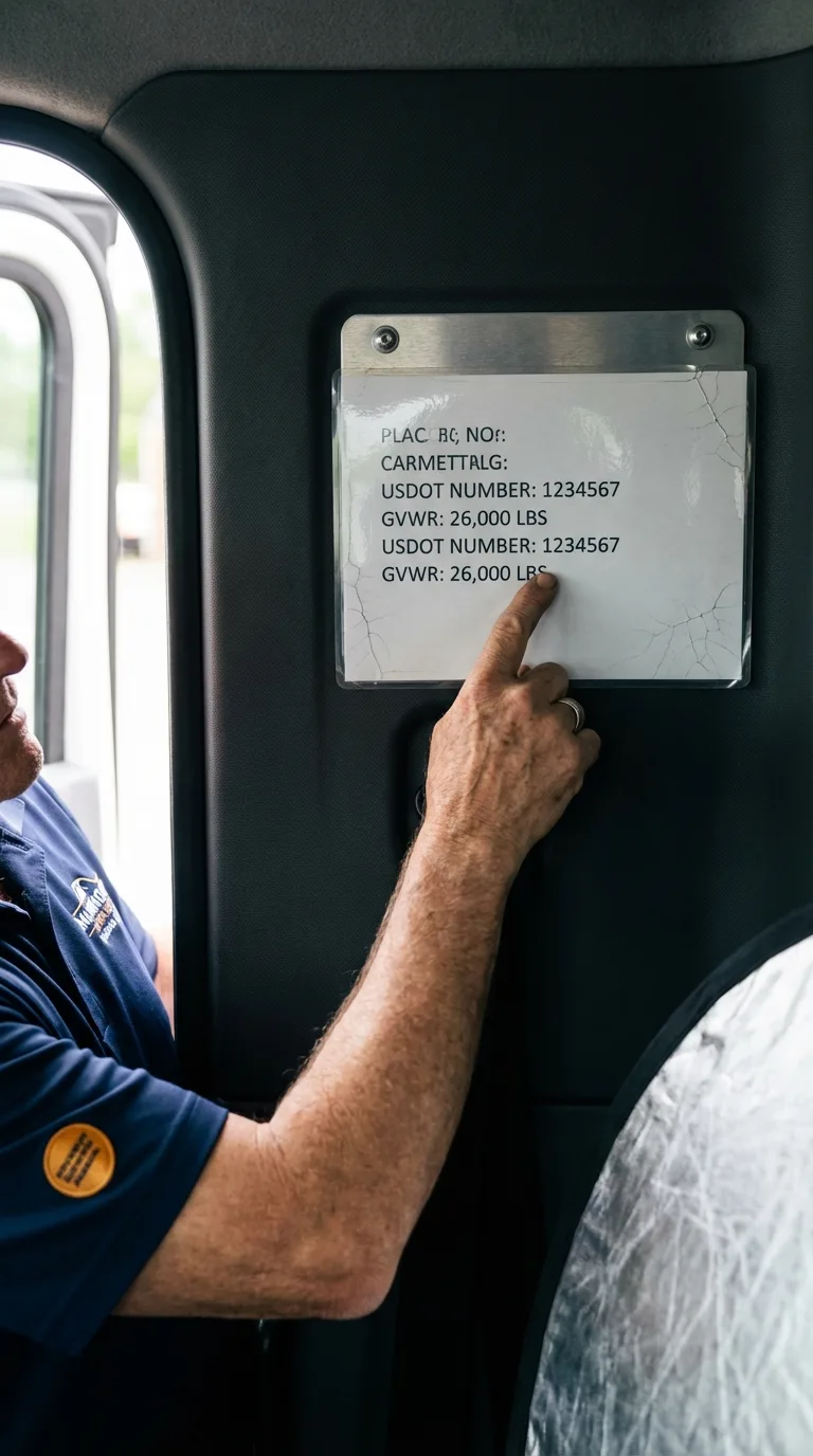 USDOT licensing placard verification in San Benito